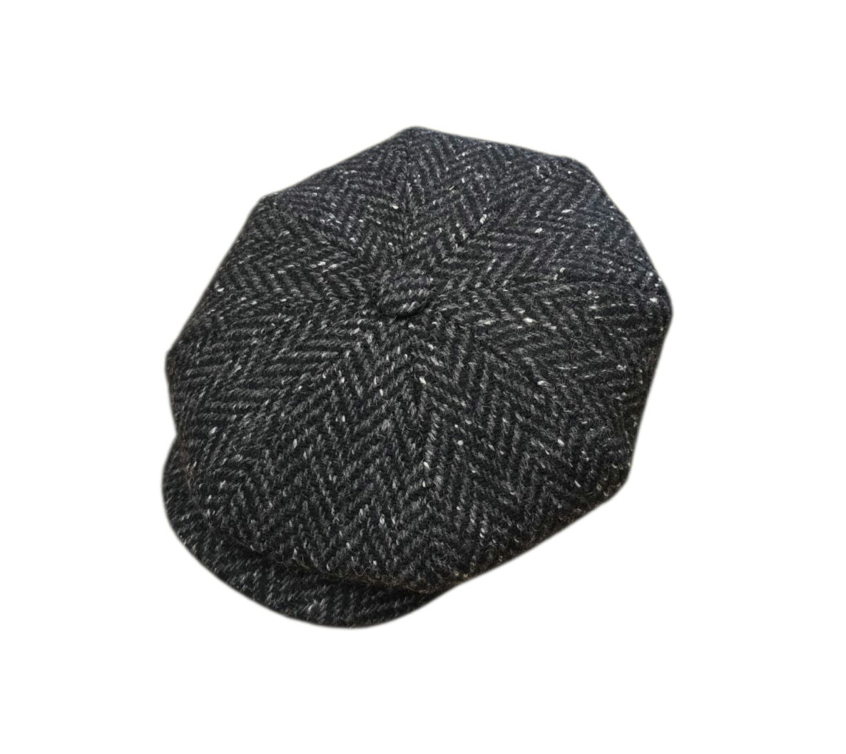 City Sport Leyton Baker Boy Cap - Charcoal Herringbone Donegal Tweed image 0