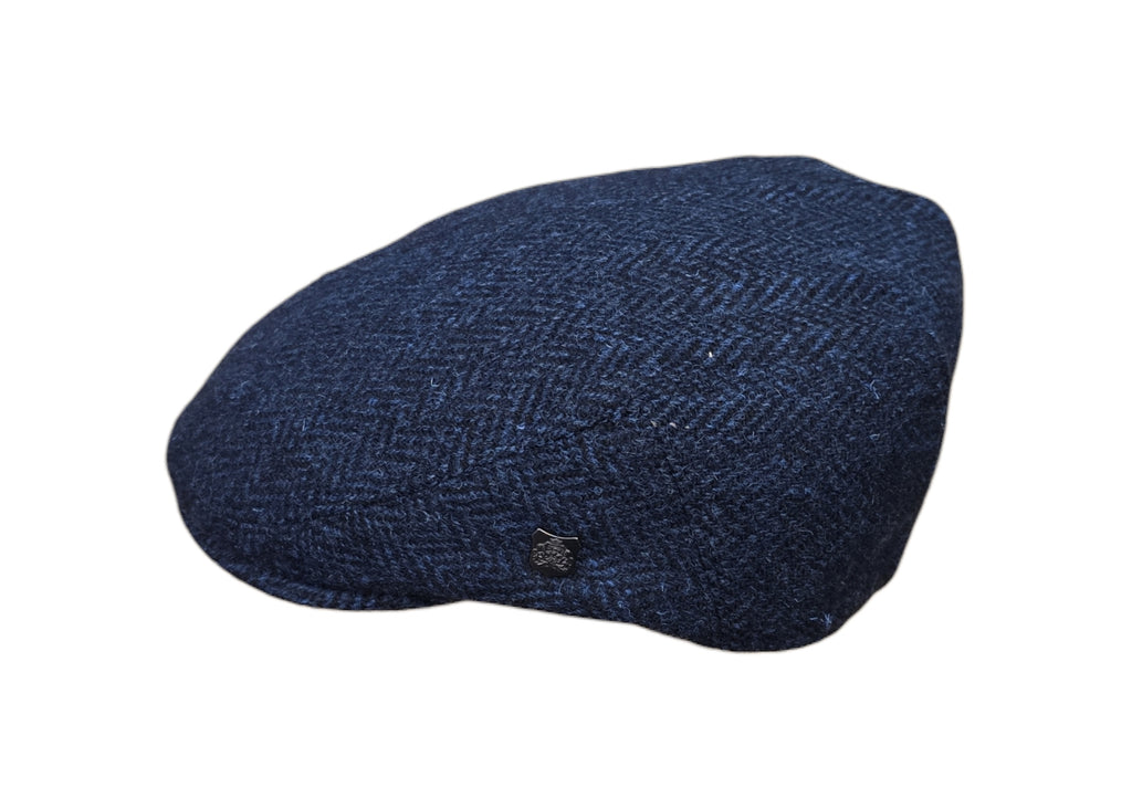 Failsworth London Cheesecutter 3302 – Blue Herringbone Harris Tweed Flat Cap image 2