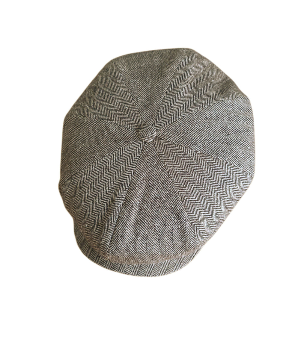 City Sport Fulham Urban Baker Boy Cap 100% Silk – Fawn Herringbone image 0