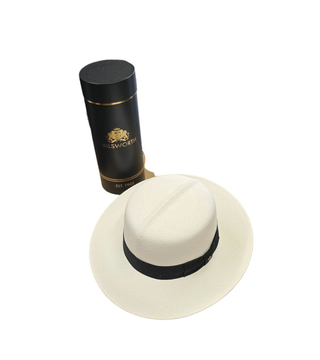 Failsworth Genuine Folding Panama Hat – Bleach with Black Band image 0