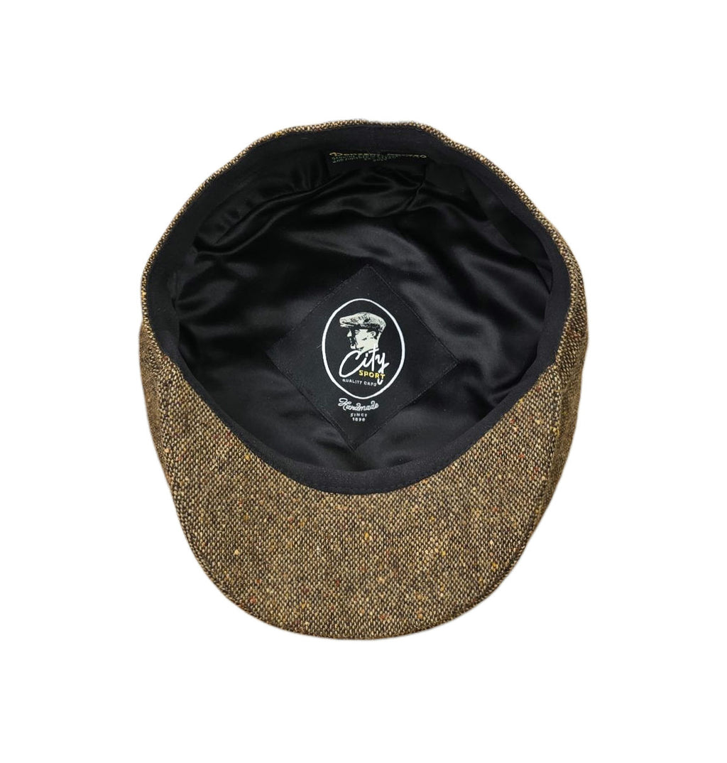 City Sport Fulham Urban Baker Boy Cap - Tan Salt n Pepper Donegal Tweed image 1