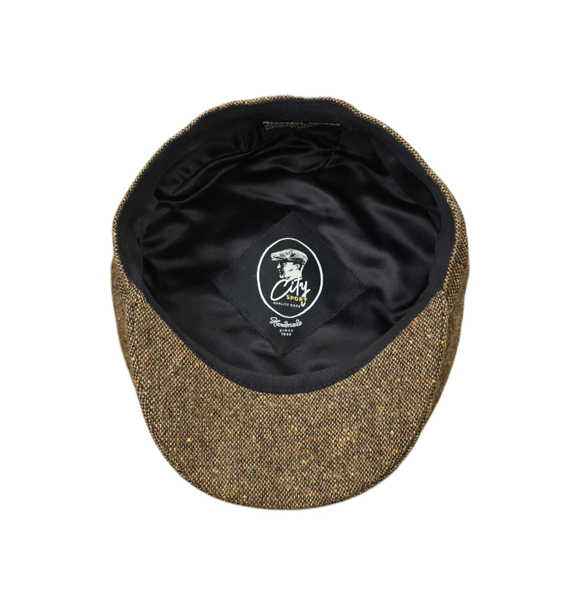 City Sport Fulham Urban Baker Boy Cap - Tan Salt n Pepper Donegal Tweed image 1