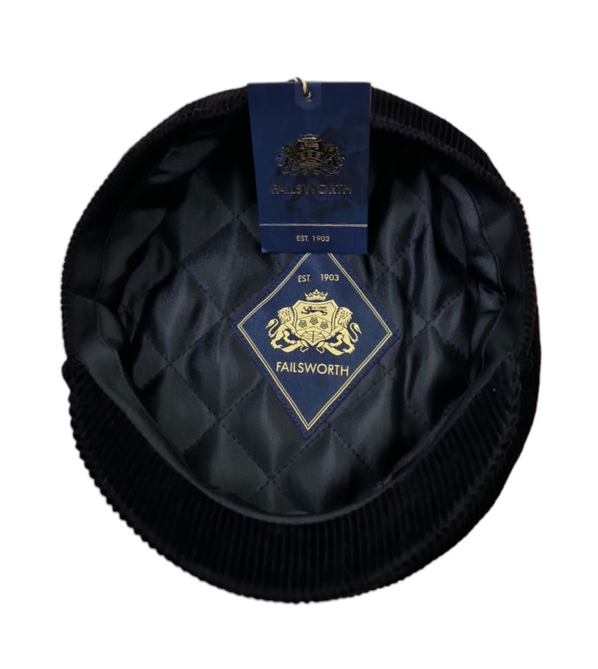 Failsworth Corduroy Mariner Cap – Black image 1