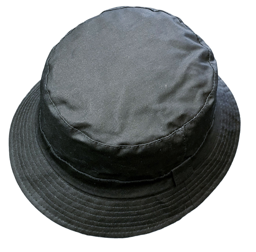 Waxed Cotton Waterproof Bucket Hat - Navy image 2