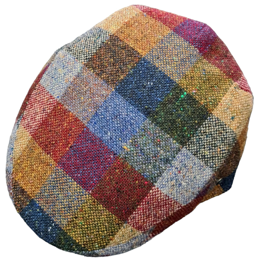 City Sport Earflap Cap – Green Patchwork Donegal Tweed image 3