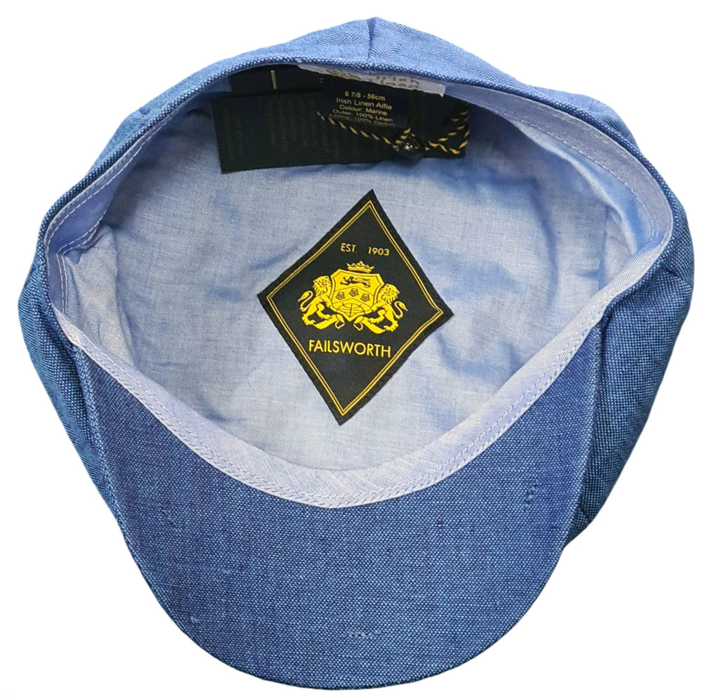 Failsworth Alfie Linen Urban Baker Boy Cap – Blue Marine image 1