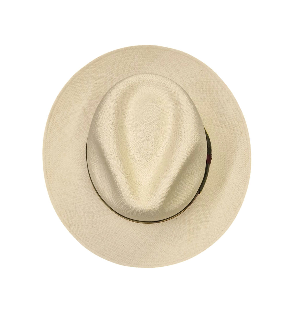 Failsworth Snap Brim Genuine Panama Hat - Khaki Stripe image 2