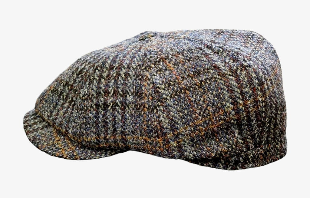 CCC Ltd Rutland Urban Baker Boy Cap – Blue/Grey Check Harris Tweed image 2