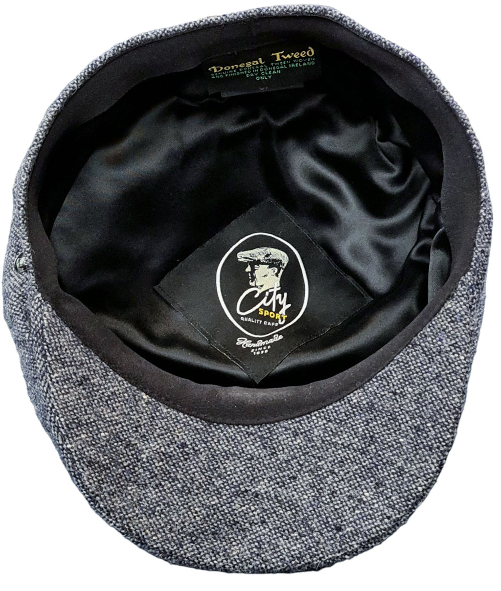 City Sport Fulham Urban Baker Boy Cap - Light Blue Salt n Pepper Donegal Tweed image 1