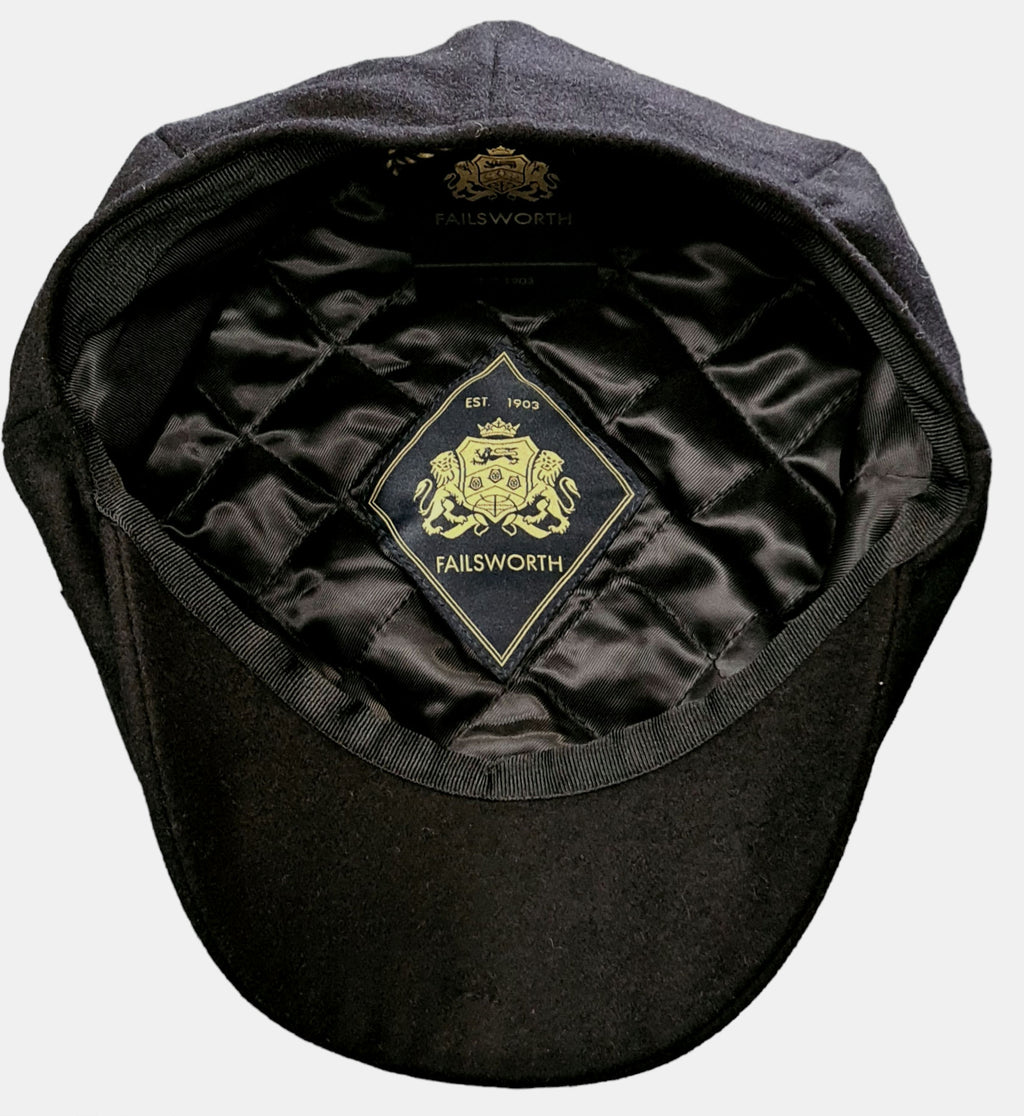 Failsworth Urban Baker Boy Alfie – Black Wool Melton Cap image 1