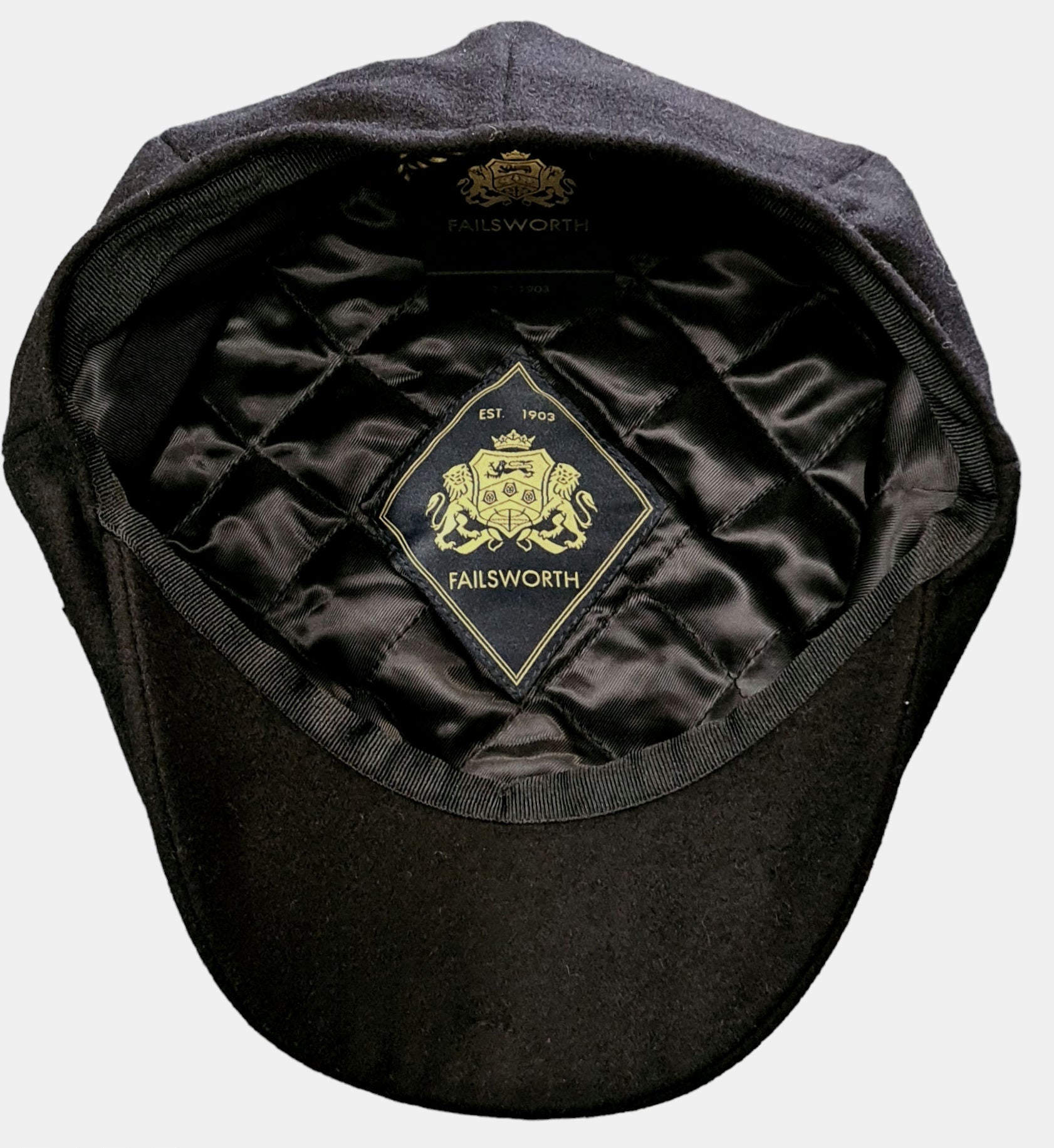 Failsworth Urban Baker Boy Alfie – Black Wool Melton Cap image 1