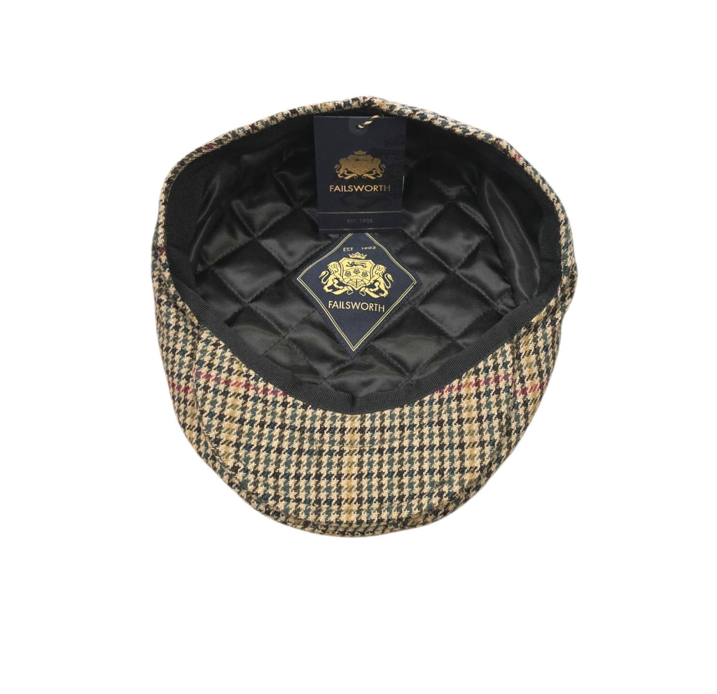 Failsworth London Cheesecutter 167 – Classic Fawn Check Wool Mix Flat Cap image 1