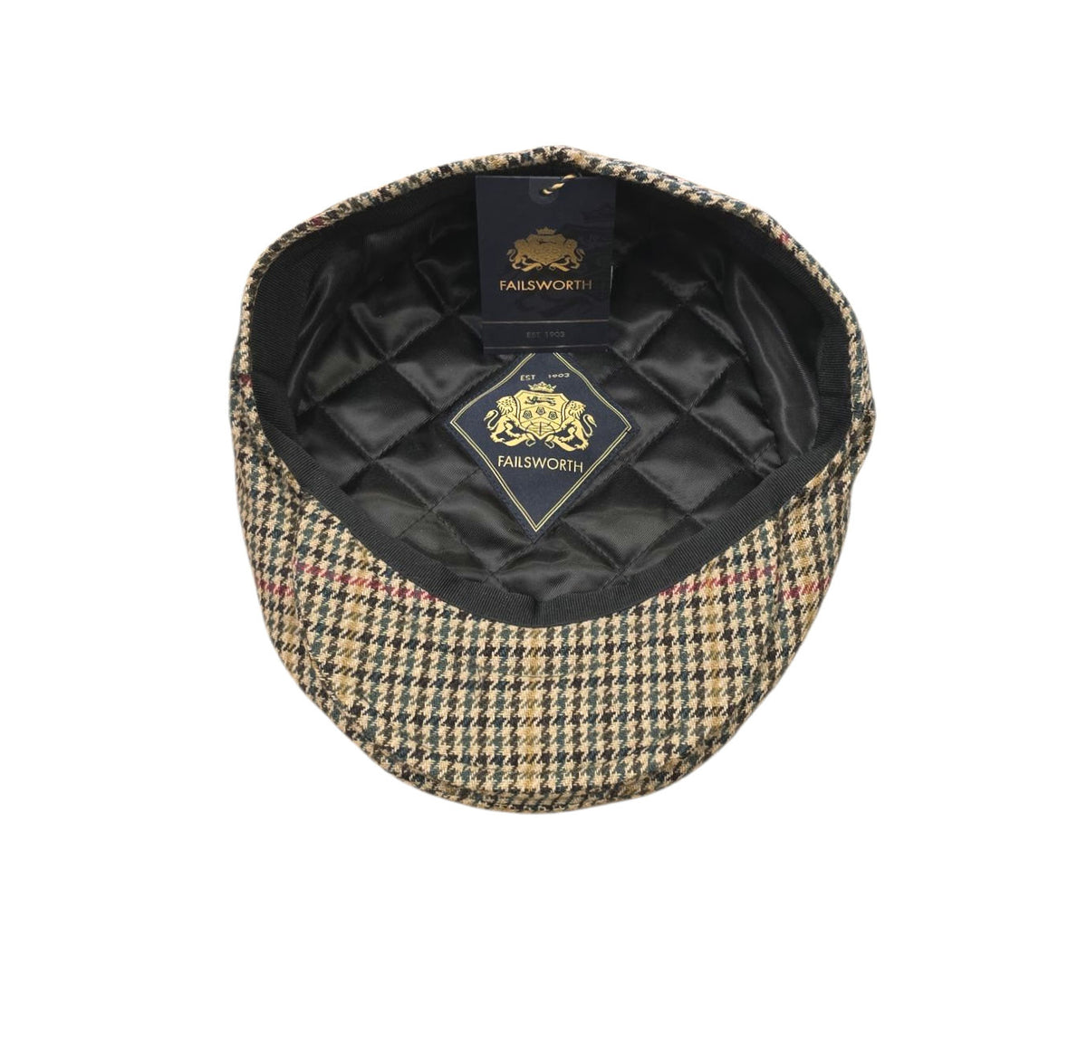 Failsworth London Cheesecutter 167 – Classic Fawn Check Wool Mix Flat Cap image 1