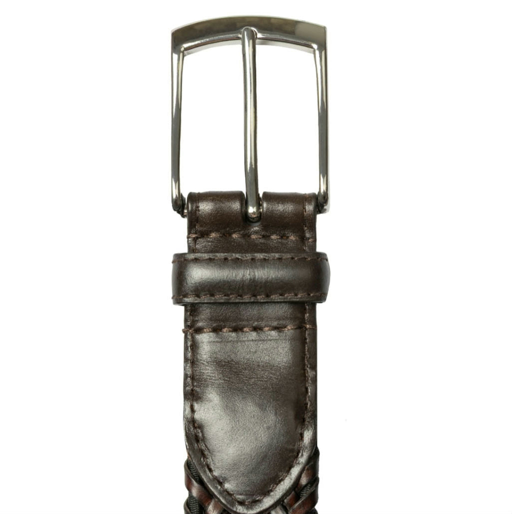 Dents Plaited Leather Belt - Brown image 2