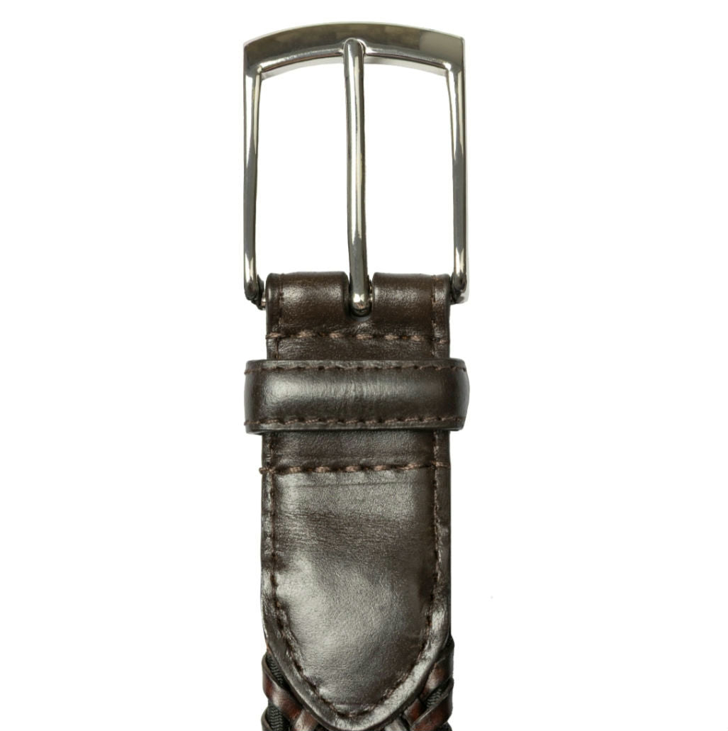 Dents Plaited Leather Belt - Brown image 2