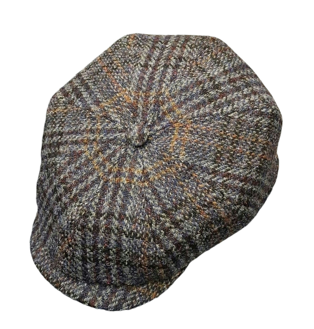 CCC Ltd Rutland Urban Baker Boy Cap – Blue/Grey Check Harris Tweed image 0