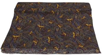 Pure Silk Pheasant Paisley Full Length Scarf - Claret/Blue image 0