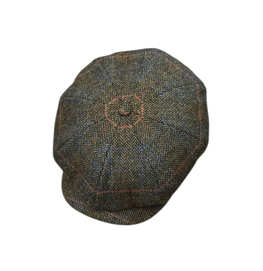 City Sport Fulham Urban Baker Boy Cap – Green Herringbone Wool image 0