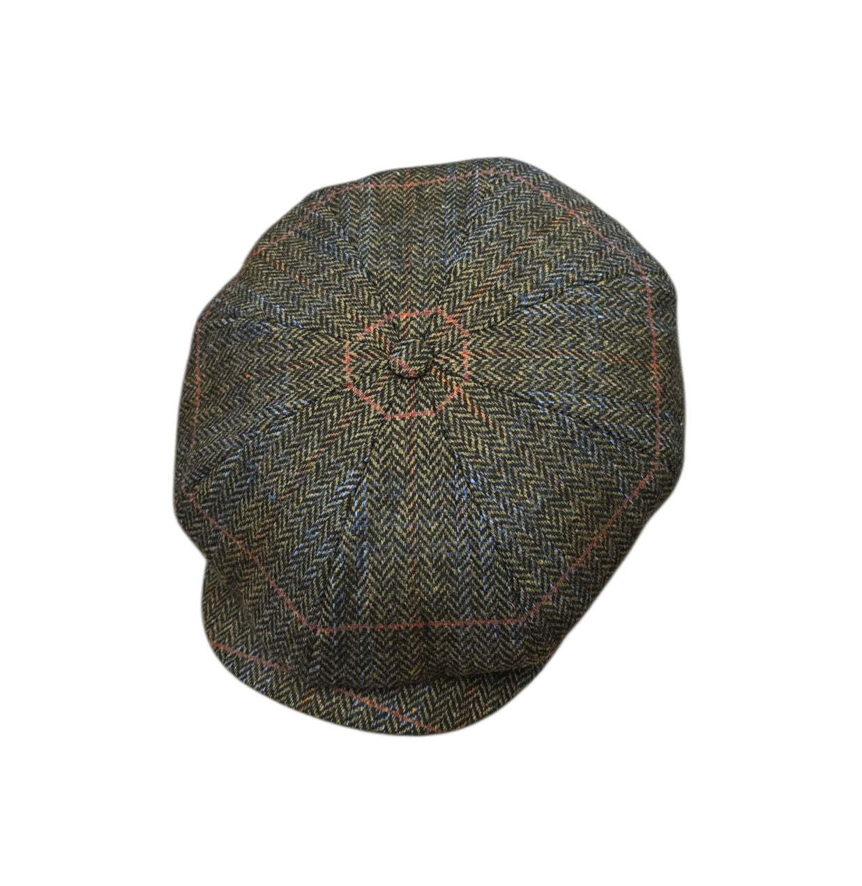 City Sport Fulham Urban Baker Boy Cap – Green Herringbone Wool image 0