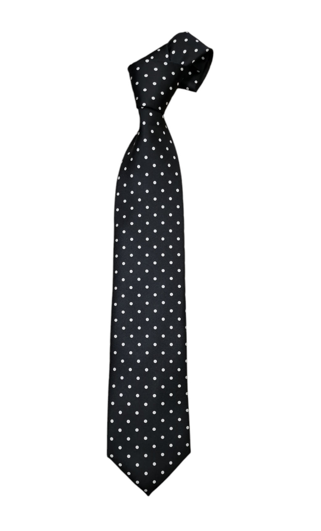 Pure Silk Polka Dot Tie - Black and White image 0