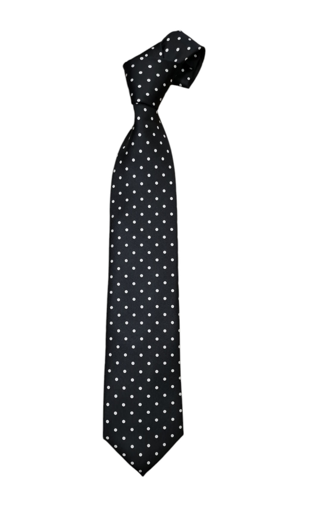 Pure Silk Polka Dot Tie - Black and White image 0