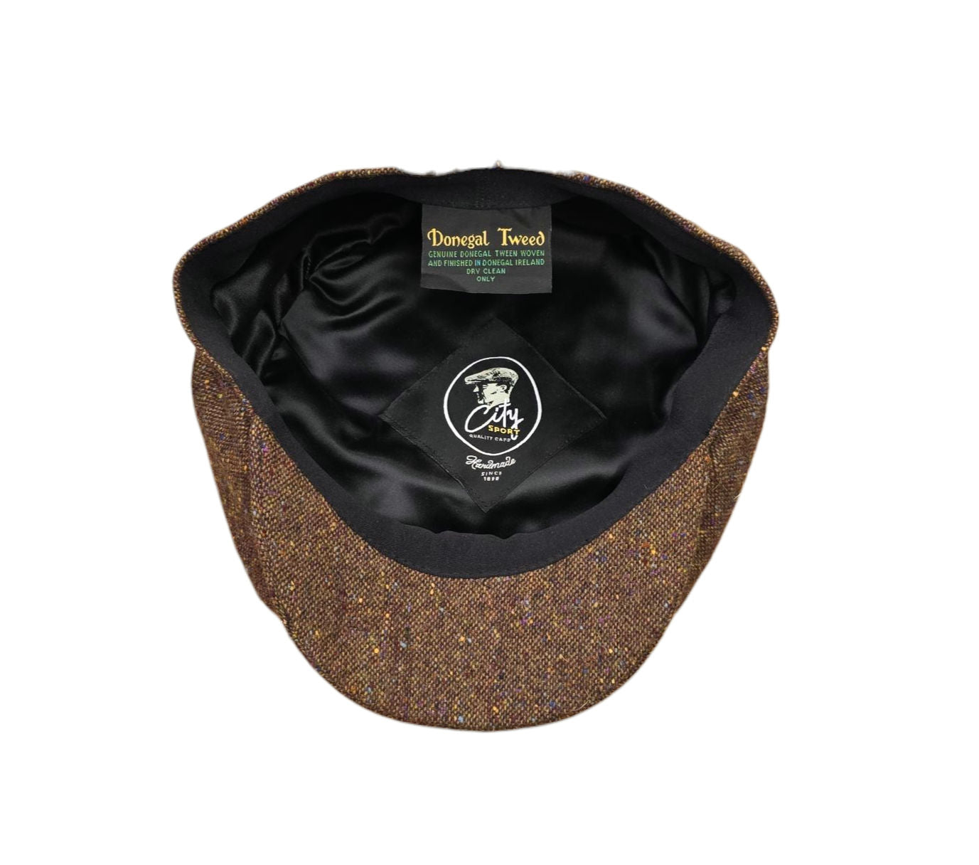 City Sport Fulham Urban Baker Boy Cap - Brown Salt n Pepper Donegal Tweed image 1