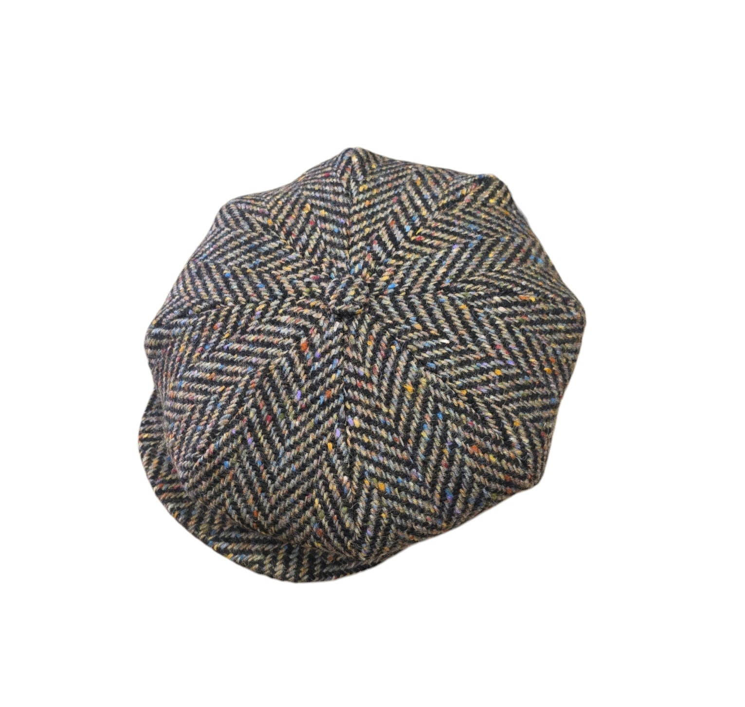 City Sport Leyton Baker Boy Cap - Brown Multi Herringbone Donegal Tweed image 0