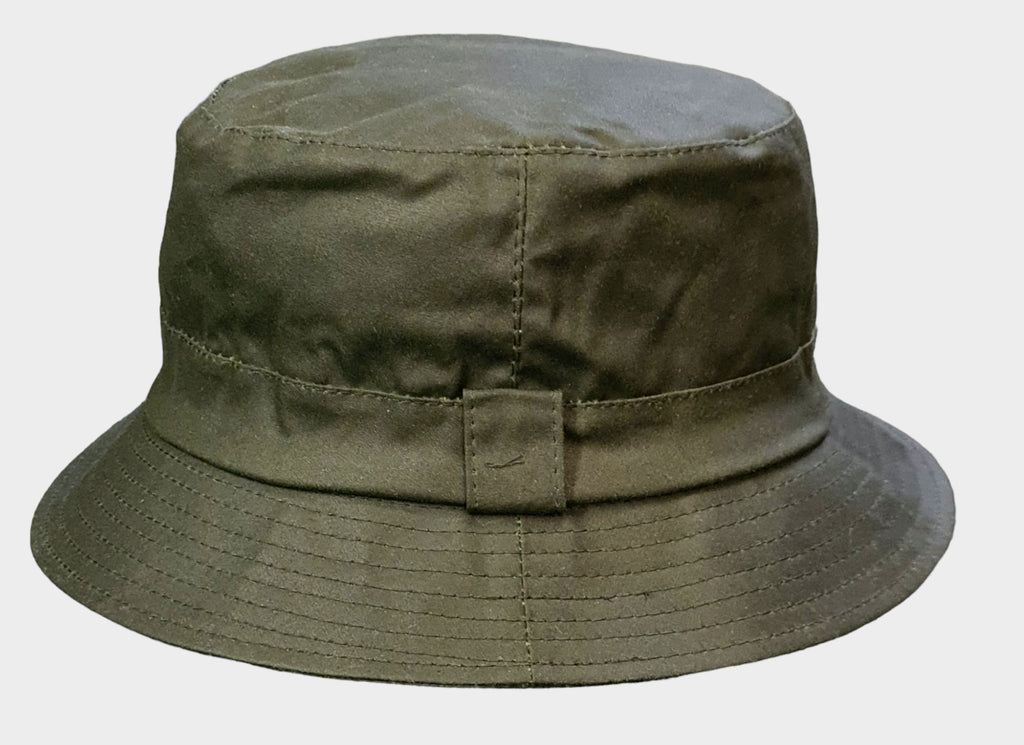 Waxed Cotton Waterproof Bucket Hat – Green image 0
