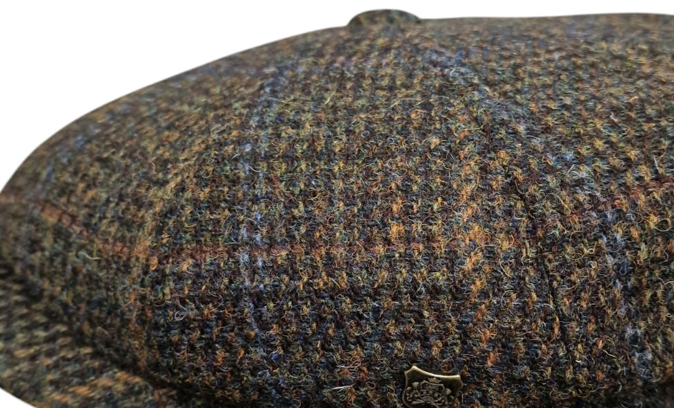 Failsworth Carloway 5080 Urban Baker Boy Cap - Bronze Check Harris Tweed image 3