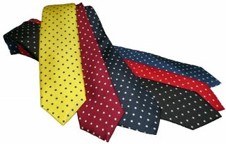 Pure Silk Polka Dot Tie - Navy/Red image 1
