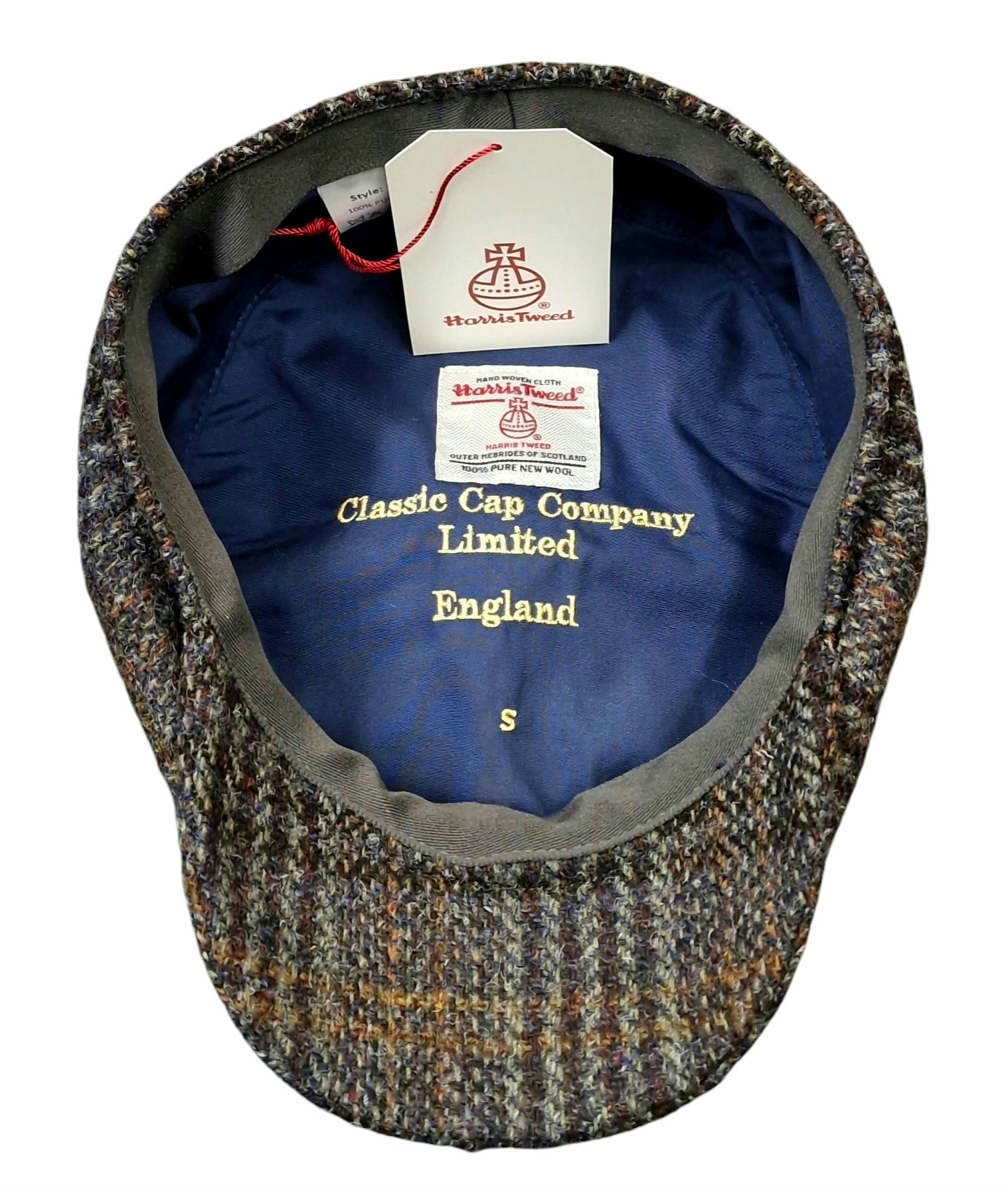 CCC Ltd Rutland Urban Baker Boy Cap – Blue/Grey Check Harris Tweed image 1