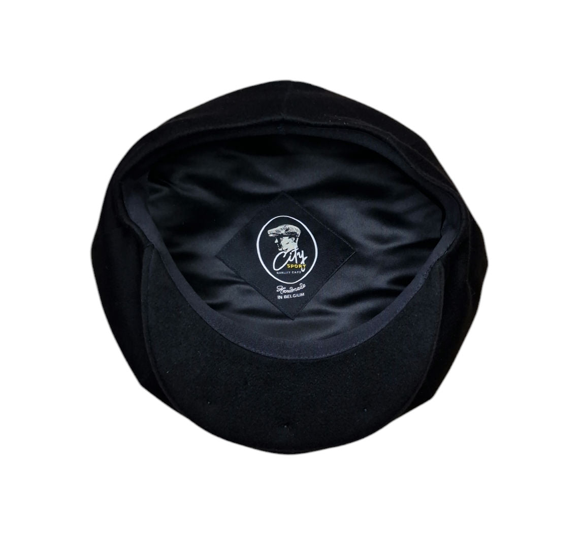 City Sport Oversized Baker Boy Cap & Scarf Set – Black Pure Cashmere image 2