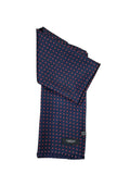 Pure Silk Full Length Scarf - Navy/Red Polka Dot image 0