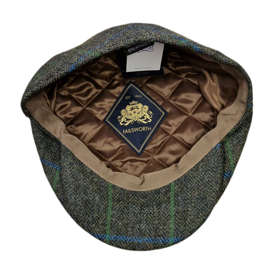 Failsworth Porelle Waterproof County Cap 487 – Deep Green/Blue Panecheck image 1