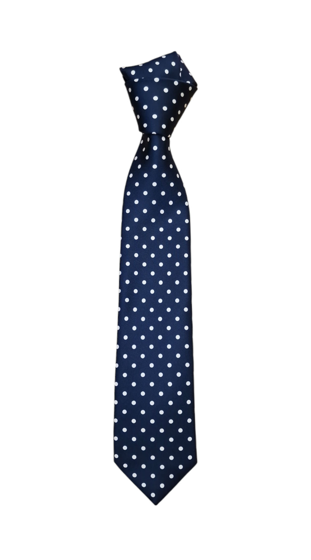 Pure Silk Polka Dot Tie - Navy and White image 0