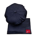 City Sport Oversized Baker Boy Cap & Scarf Set – Navy Pure Cashmere image 0