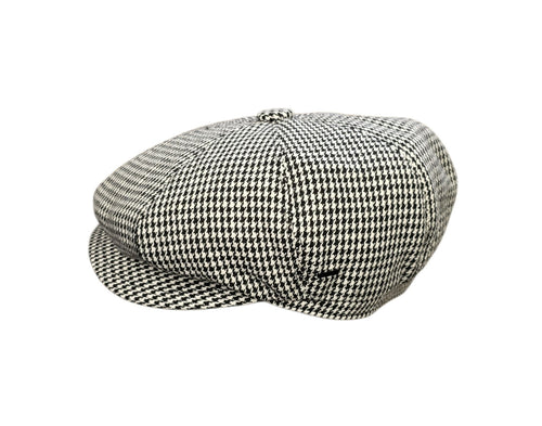 Bailey Atlas Urban Baker Boy Cap – Black/White Houndstooth image 1