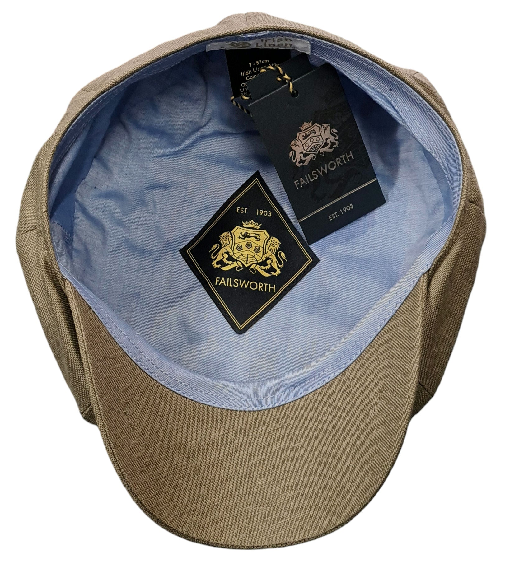 Failsworth Alfie Linen Urban Baker Boy Cap – Khaki image 1