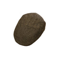 A black/brown tweed flat cap with a subtle woven pattern, shown against a plain white background.