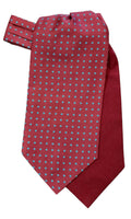 Pure Silk Polka Dot Cravat – Claret/Blue image 0