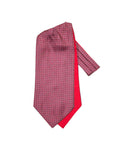 Pure Silk Geometric Paisley Cravat - Red/Blue image 0
