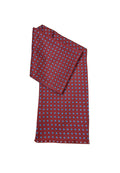 Pure Silk Short Scarf – Claret/Blue Polka Dot image 0