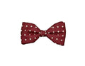 Pure Silk Ready Made Bow Tie - Burgundy Polka Dot image 0