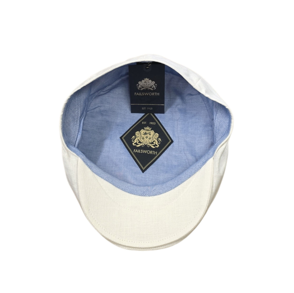 Failsworth Cheesecutter Linen Flat Cap - Off-White image 1