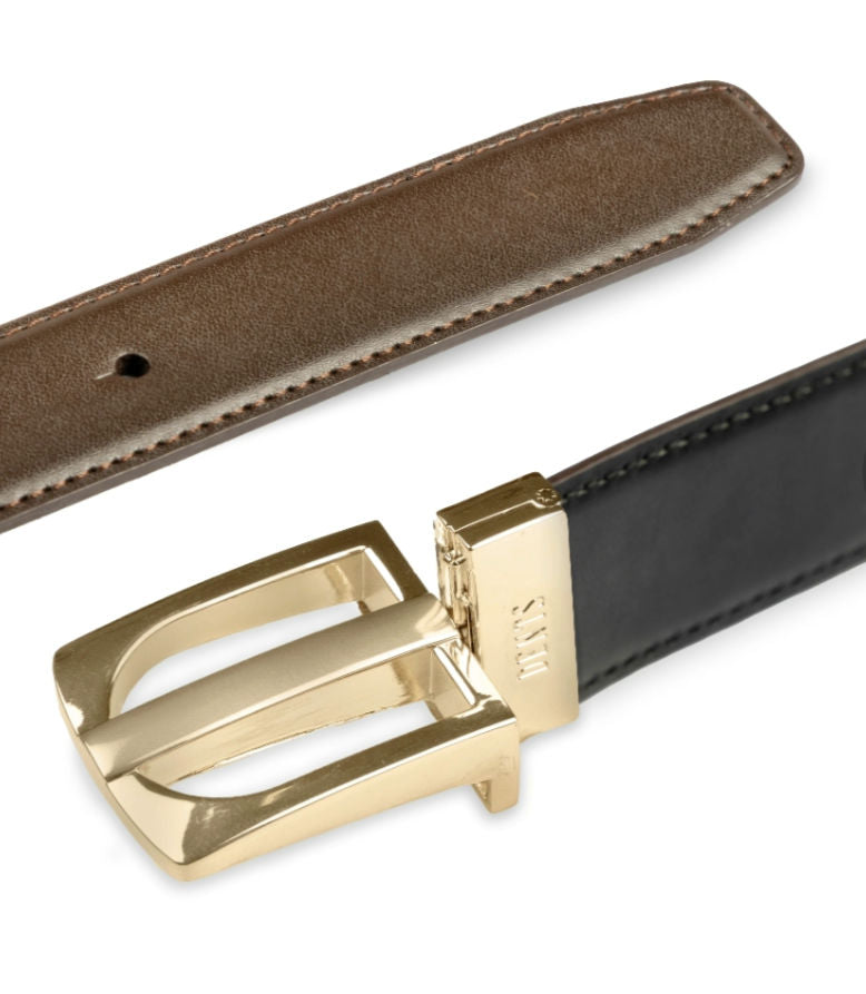 Dents Leather Reversible Belt - Brown/Black image 3