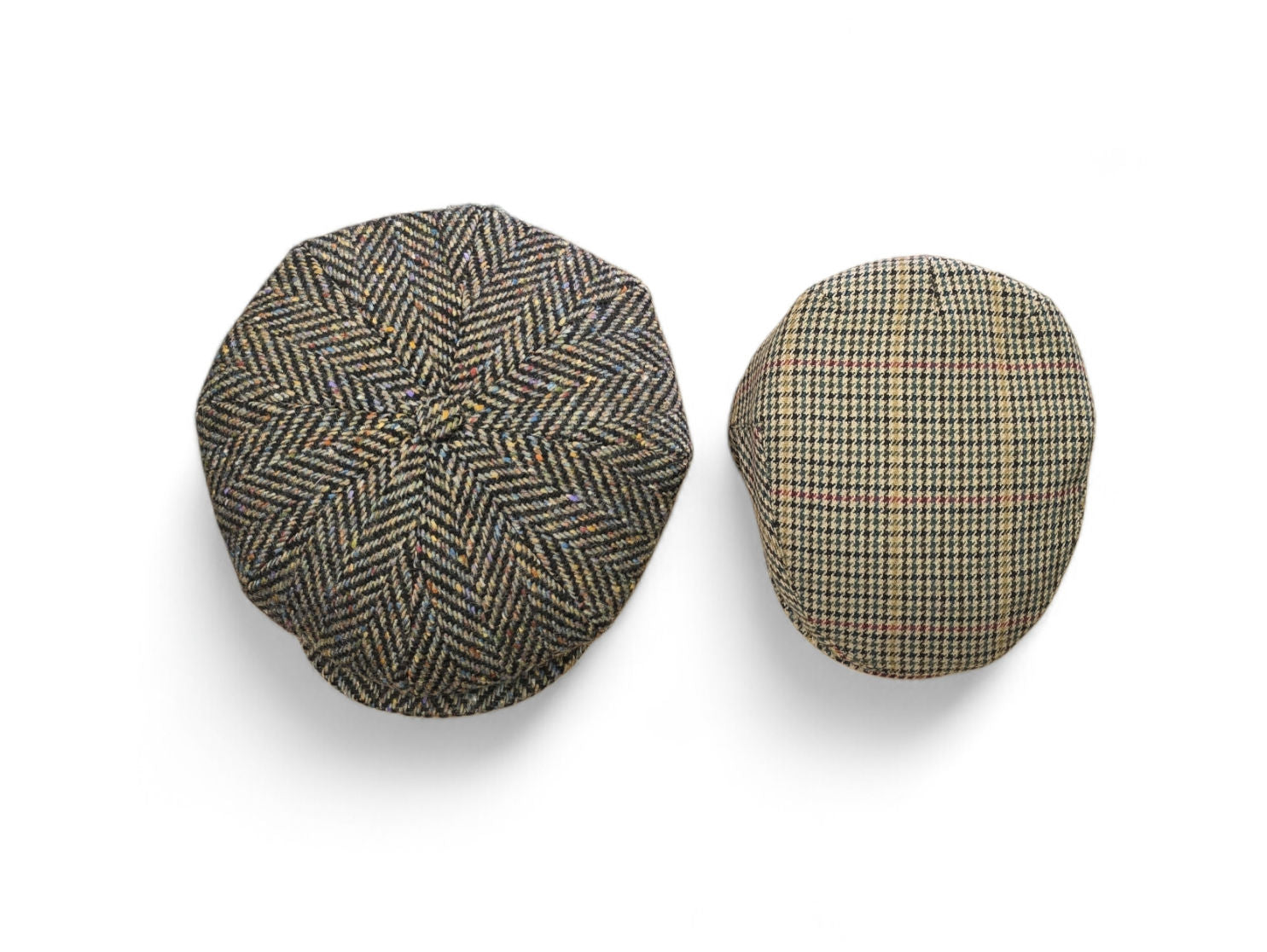 City Sport Oversized Baker Boy Cap - Brown Multi Herringbone Donegal Tweed image 2