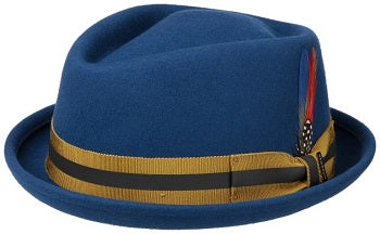 Stetson Kentaro Pork Pie Hat – Blue Wool Felt image 1