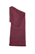 Pure Silk Short Scarf – Burgundy Polka Dot image 0