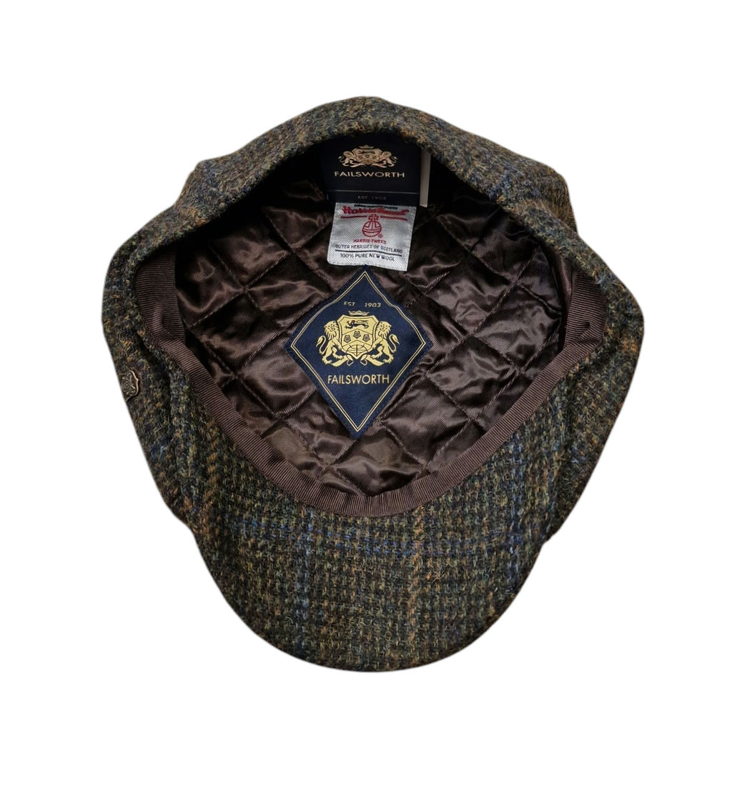 Failsworth Carloway 5080 Urban Baker Boy Cap - Bronze Check Harris Tweed image 1