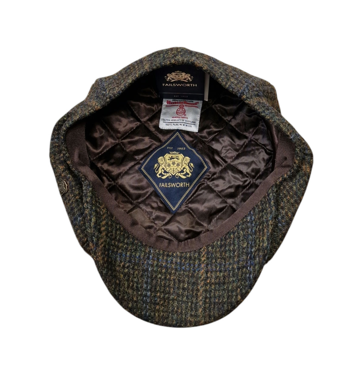 Failsworth Carloway 5080 Urban Baker Boy Cap - Bronze Check Harris Tweed image 1